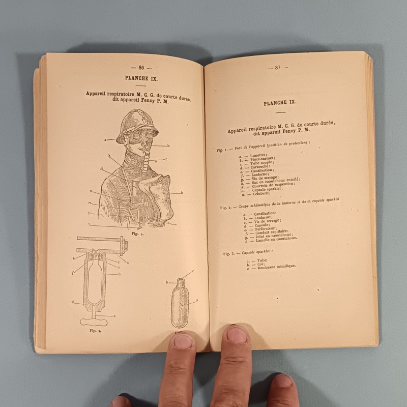 MANUEL D'INSTRUCTION TECHNIQUE SUR LA PROTECTION CONTRE LES GAZ DE COMBAT IMPRIMERIE NATIONALE 1932